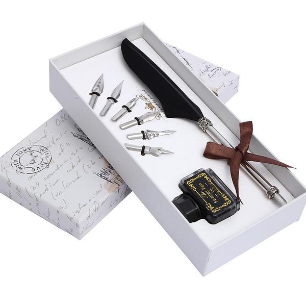 vintage feather pen set business gift colorful quill dip student calligraphy write pens retro metal pountain stationery fountain
vintage feather pen set business gift colorful quill dip student calligraphy write pens retro metal pountain stationery fountain