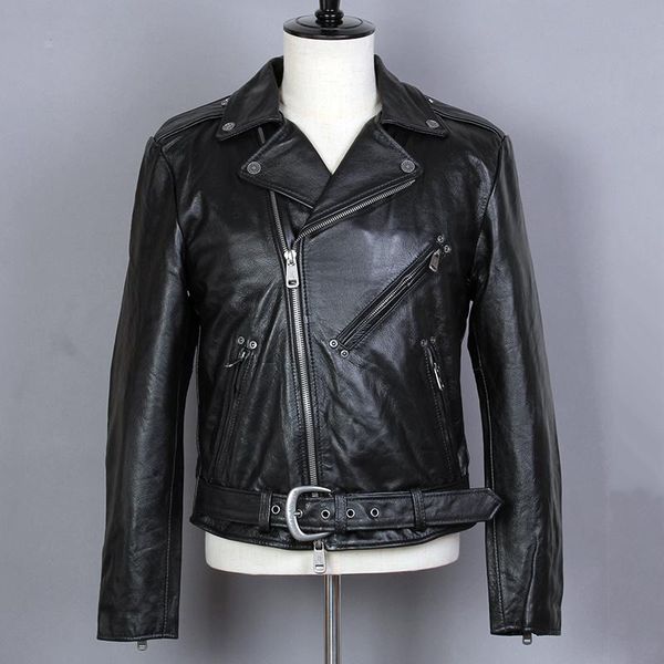 men's leather & faux fashion genuine 2021 jacket men slim fit profession motorcycle biker short turn-down collar cowskin coat, Black
men's leather & faux fashion genuine 2021 jacket men slim fit profession motorcycle biker short turn-down collar cowskin coat, Black