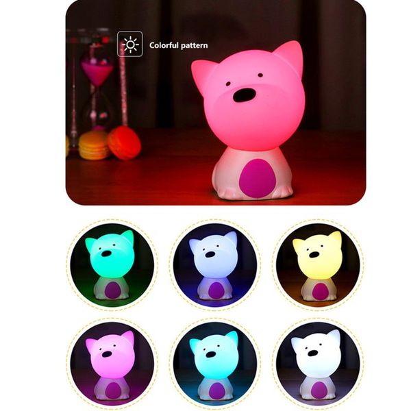night lights dog led light touch sensor colorful rechargeable bedroom bedside silicone puppy lamp for children baby gift
night lights dog led light touch sensor colorful rechargeable bedroom bedside silicone puppy lamp for children baby gift