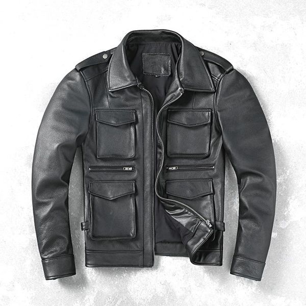 men's leather & faux cowhide classical motorcycle jackets men jacket 100% natural cow skin thick motor winter factory, Black
men's leather & faux cowhide classical motorcycle jackets men jacket 100% natural cow skin thick motor winter factory, Black