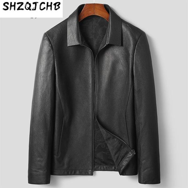 men's leather & faux shzq 2021 goat jacket middle-aged and elderly business thin coat, Black
men's leather & faux shzq 2021 goat jacket middle-aged and elderly business thin coat, Black