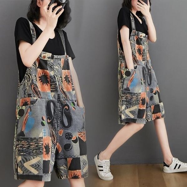 women's jumpsuits & rompers suspender shorts fashion high waist wide leg painted casual overalls summer literary retro trousers je, Black;white
women's jumpsuits & rompers suspender shorts fashion high waist wide leg painted casual overalls summer literary retro trousers je, Black;white