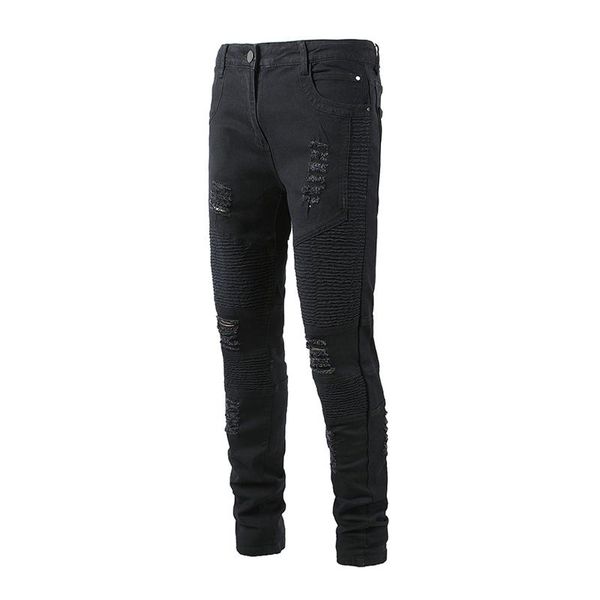 men's jeans plus size design ripped black slim fit casual daily brand, Blue 
men's jeans plus size design ripped black slim fit casual daily brand, Blue