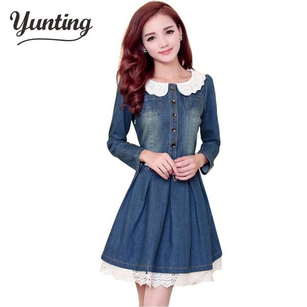 wholesale fashion work dress,lace denim dress long-sleeved women's jeans casual dresses, Black;gray
wholesale fashion work dress,lace denim dress long-sleeved women's jeans casual dresses, Black;gray