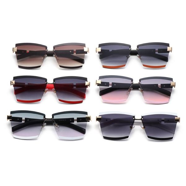 sunglasses fashion oversized square for women men candy color rimless frame luxury gradient travel eyewear uv400, White;black
sunglasses fashion oversized square for women men candy color rimless frame luxury gradient travel eyewear uv400, White;black