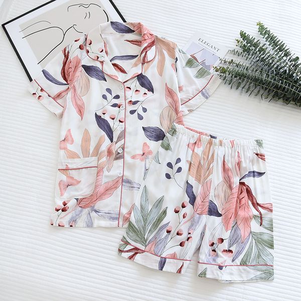 women's sleepwear summer womens pajamas thin section short-sleeved shorts large floral print home service ladies for women gc3p, Black;red
women's sleepwear summer womens pajamas thin section short-sleeved shorts large floral print home service ladies for women gc3p, Black;red