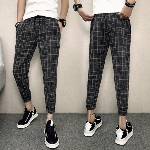 men's pants summer loose plaid men casual and fashionable trend beam closed the feet long streetwear for youth people 5-colors, Black
men's pants summer loose plaid men casual and fashionable trend beam closed the feet long streetwear for youth people 5-colors, Black