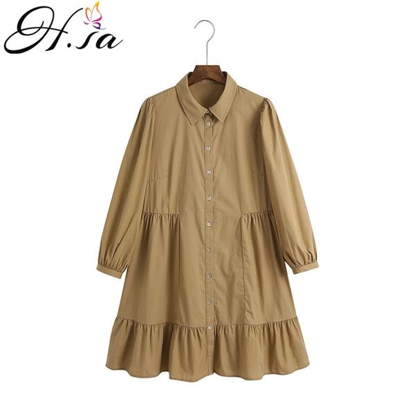 ruffles dress women summer long sleeve vestidos oversized khaki pleated pure cotton turn down collar 210430, Black;gray
ruffles dress women summer long sleeve vestidos oversized khaki pleated pure cotton turn down collar 210430, Black;gray
