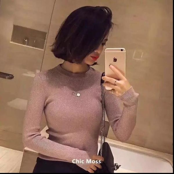shiny lurex autumn winter women sweater long sleeve pullover basic christmas pull femme, White;black
shiny lurex autumn winter women sweater long sleeve pullover basic christmas pull femme, White;black
