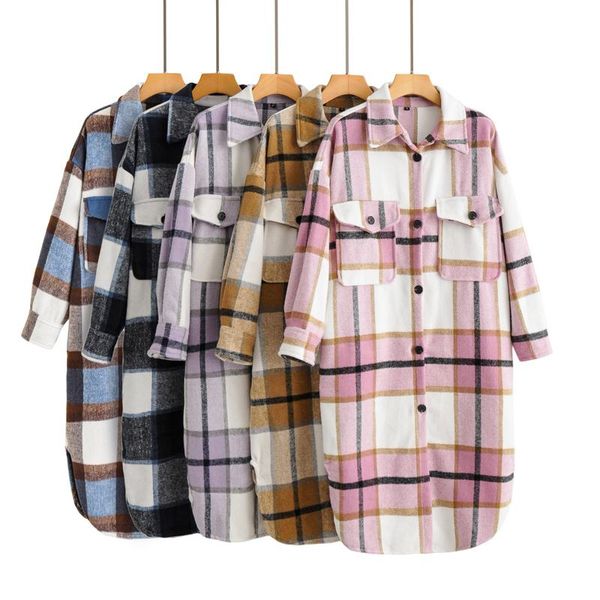 women's wool & blends blsqr multi-color straight coat women plaid pockets vintage chic outwear jackets female lapel fashion casual jack, Black
women's wool & blends blsqr multi-color straight coat women plaid pockets vintage chic outwear jackets female lapel fashion casual jack, Black
