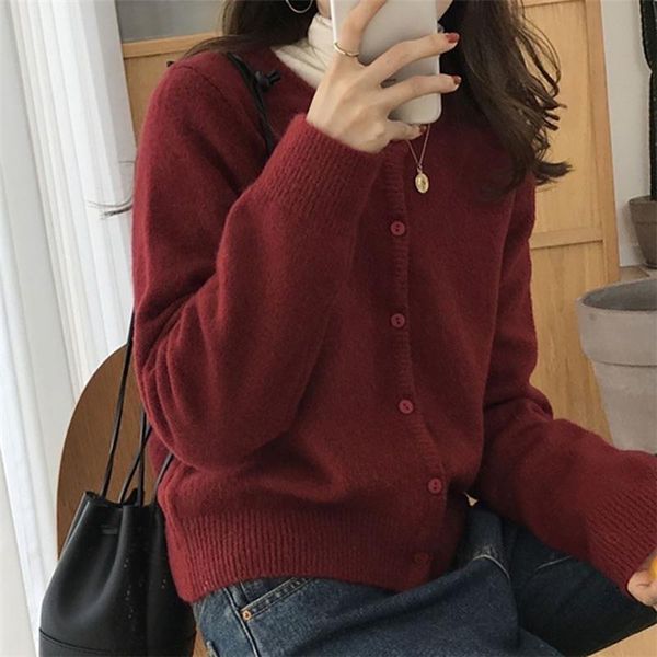 women's knits & tees wayoflove red sweater cardigan women casual knitted button sweaters autumn winter raccoon hair woman, White
women's knits & tees wayoflove red sweater cardigan women casual knitted button sweaters autumn winter raccoon hair woman, White
