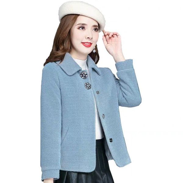 women's wool & blends women woolen coat 2021 autumn winter short jacket femme imitate mink fleece overcoat ladies casual 4xl a, Black
women's wool & blends women woolen coat 2021 autumn winter short jacket femme imitate mink fleece overcoat ladies casual 4xl a, Black