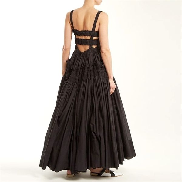 spring summer fashion solid color casual women white sling backless pleated shrink waist slim vintage dress la670, Black;gray
spring summer fashion solid color casual women white sling backless pleated shrink waist slim vintage dress la670, Black;gray