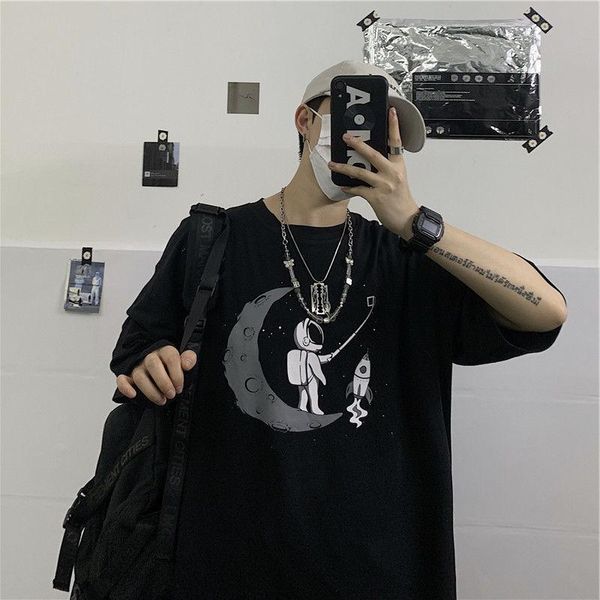 women's t-shirt korean ins japanese dark cartoon anime print round neck loose short-sleeved men women couples tshirt plus fashion, White
women's t-shirt korean ins japanese dark cartoon anime print round neck loose short-sleeved men women couples tshirt plus fashion, White