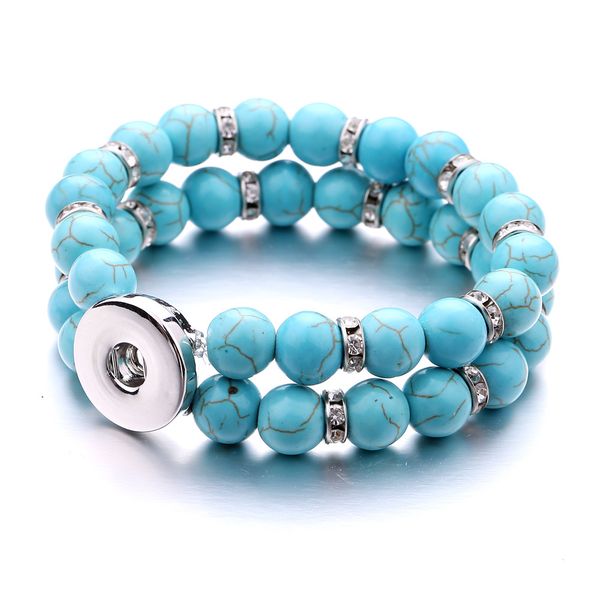 women snap button bracelet double layer turquoise beads hand strand bracelets jewelry fit diy 18mm ginger snaps elastic bangle, Black
women snap button bracelet double layer turquoise beads hand strand bracelets jewelry fit diy 18mm ginger snaps elastic bangle, Black