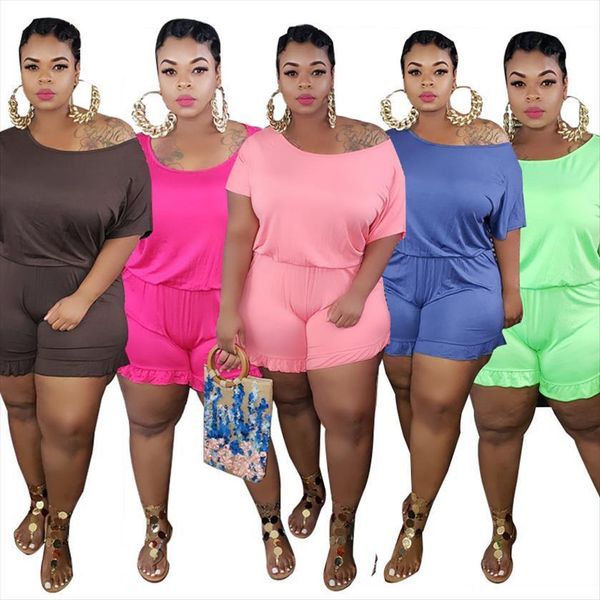 big size 1xl 5xl summer women jumpsuits short sleeves loose solid playsuits with ruffles bottom comfortable casual outfit, Black;white
big size 1xl 5xl summer women jumpsuits short sleeves loose solid playsuits with ruffles bottom comfortable casual outfit, Black;white