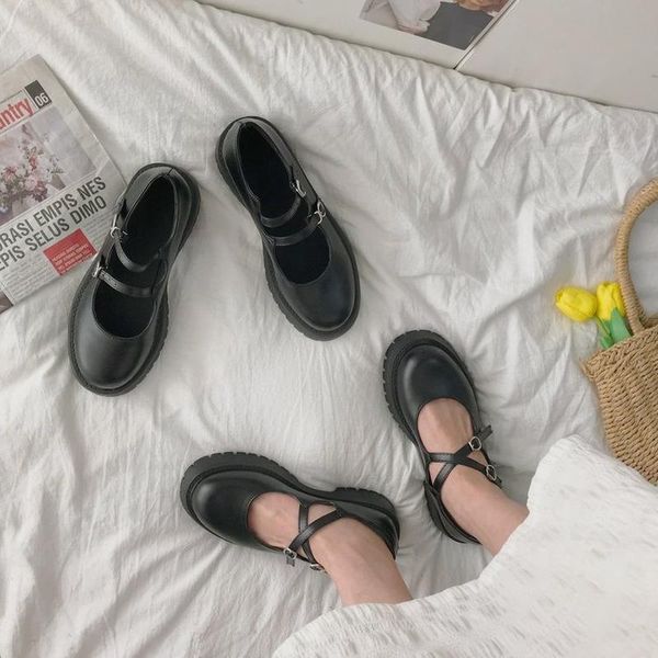 dress shoes mary jane women's for spring and autumn british retro one word buckle japanese college style round toe small leather, Black
dress shoes mary jane women's for spring and autumn british retro one word buckle japanese college style round toe small leather, Black