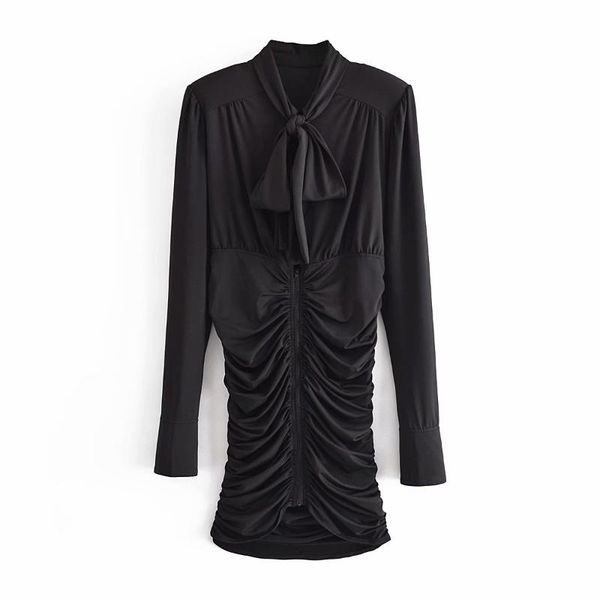 casual dresses 2021 women vintage solid pleated dress long sleeves bow neck elastic waist front zipper chic lady midi woman robe, Black;gray
casual dresses 2021 women vintage solid pleated dress long sleeves bow neck elastic waist front zipper chic lady midi woman robe, Black;gray