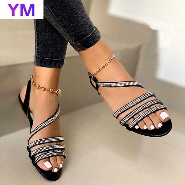 women's sandals casual ladies flat shoes rhinestones bling summer comfort cross slip on woman sandalias female footwear, Black
women's sandals casual ladies flat shoes rhinestones bling summer comfort cross slip on woman sandalias female footwear, Black