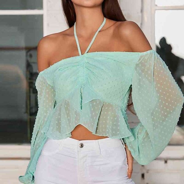 women's knits & tees halter perspective blouse shirt women long sleeve off the shoulder ladies summer patchwork chic bea, White
women's knits & tees halter perspective blouse shirt women long sleeve off the shoulder ladies summer patchwork chic bea, White