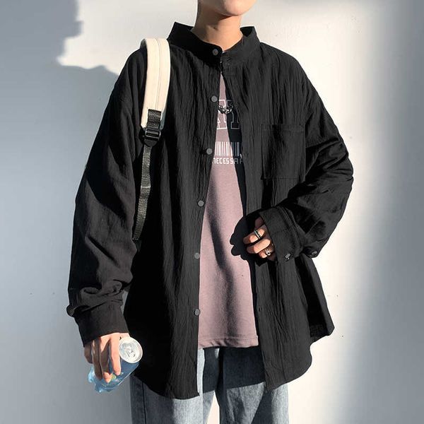 hybskr cotton linen men's oversized shirts streetwear man stand up collar shirt male casual long sleeve blouses 210721, White;black
hybskr cotton linen men's oversized shirts streetwear man stand up collar shirt male casual long sleeve blouses 210721, White;black