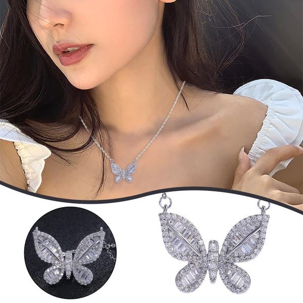 pendant necklaces creative necklace personal gift for women girly heart butterfly inlaid zircon sweet and wild copper, Silver
pendant necklaces creative necklace personal gift for women girly heart butterfly inlaid zircon sweet and wild copper, Silver