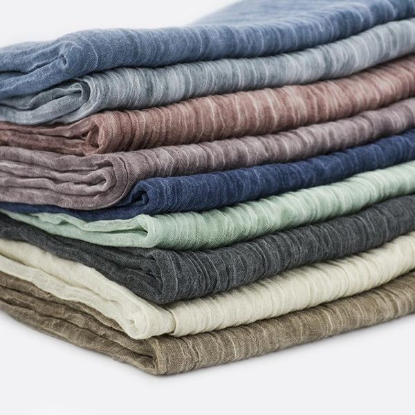scarves cotton and linen scarf women's thin art style retro pleated men's long plain color shawl, Blue;gray
scarves cotton and linen scarf women's thin art style retro pleated men's long plain color shawl, Blue;gray