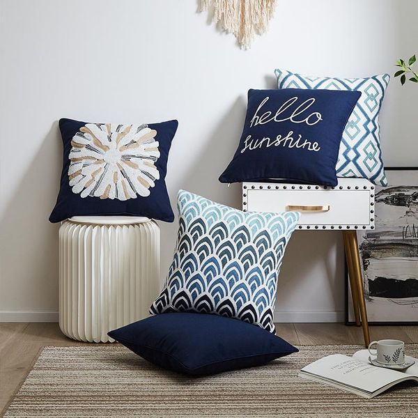 cushion/decorative pillow navy blue embroidered cushion cover geometric canvas cotton square embroidery 45x45cm decorative pillowcae
cushion/decorative pillow navy blue embroidered cushion cover geometric canvas cotton square embroidery 45x45cm decorative pillowcae