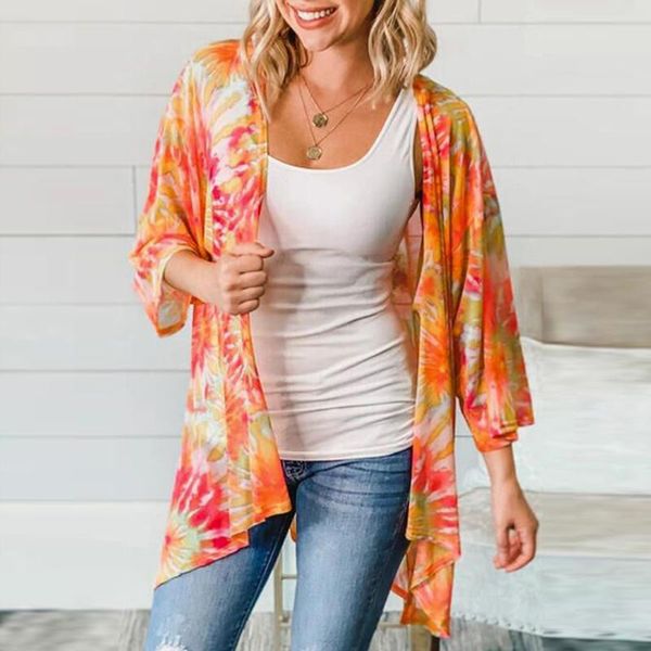 women's blouses & shirts fashion tie dry print chiffon blouse loose beach kimono cardigan casual summer ladies female women short sleev, White
women's blouses & shirts fashion tie dry print chiffon blouse loose beach kimono cardigan casual summer ladies female women short sleev, White