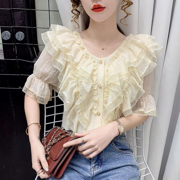 women's blouses & shirts 2021 spring and summer fashion temperament chiffon v-neck lace shirt western style all-match casual women, White
women's blouses & shirts 2021 spring and summer fashion temperament chiffon v-neck lace shirt western style all-match casual women, White