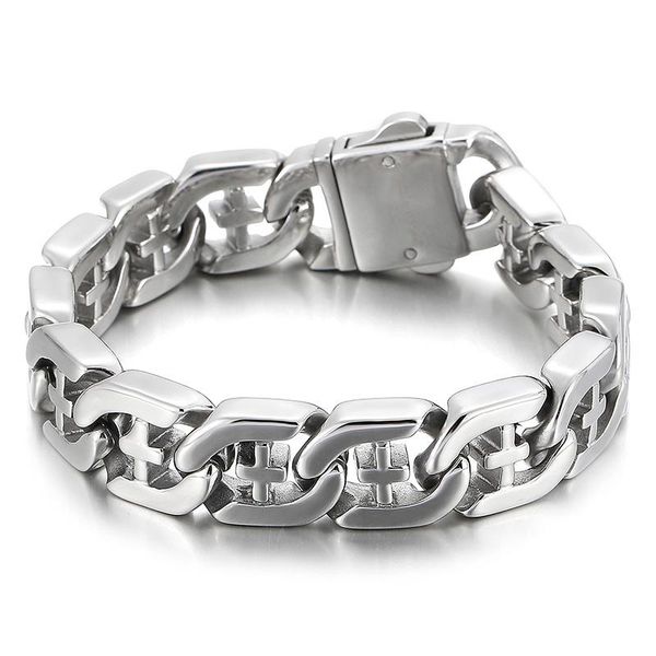 charm bracelets haolynjoy 14mm punk hollow accessory chain men's stainless steel bracelet party jewelry cuban, Golden;silver
charm bracelets haolynjoy 14mm punk hollow accessory chain men's stainless steel bracelet party jewelry cuban, Golden;silver