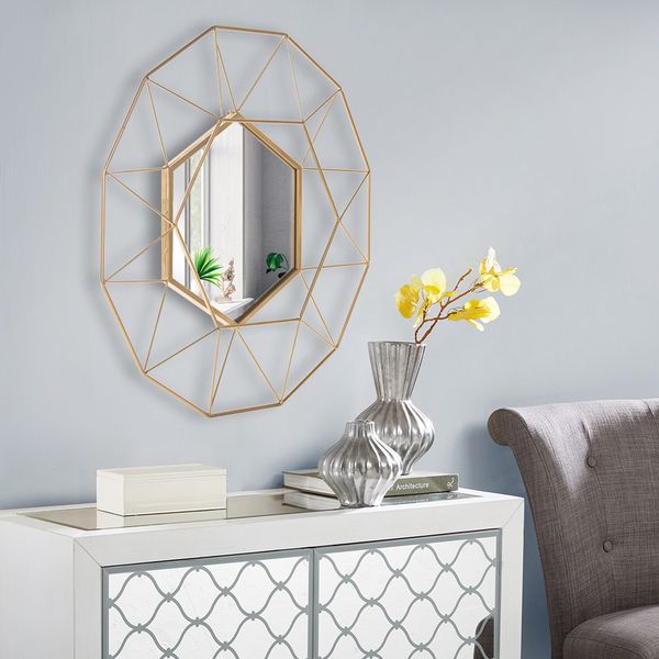 european style mirror hanging on the wall girl's make-up round three-dimensional home net red simple l gold
european style mirror hanging on the wall girl's make-up round three-dimensional home net red simple l gold