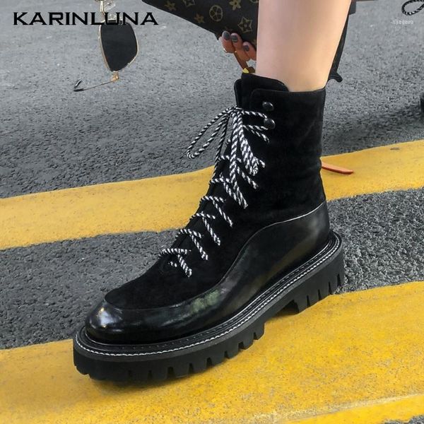 boots karin 2021 women shoes patchwork flat platform ankle casual genuine leather round toe cross-tied autumn female boots11, Black
boots karin 2021 women shoes patchwork flat platform ankle casual genuine leather round toe cross-tied autumn female boots11, Black