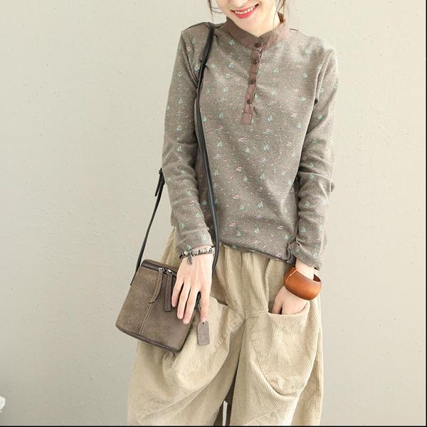 95% women cotton tshirt long sleeve stand collar print spring autumn casual tshirts female tees plus size s557, White
95% women cotton tshirt long sleeve stand collar print spring autumn casual tshirts female tees plus size s557, White
