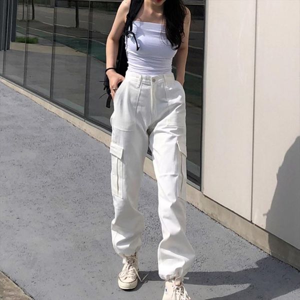 ybyr fashion cargo pocket white women pants streetwear high waist trousers vintage straight harajuku spring autumn casual pant, Black;white
ybyr fashion cargo pocket white women pants streetwear high waist trousers vintage straight harajuku spring autumn casual pant, Black;white