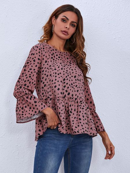 women's blouses & shirts dot print patchwork ruffles o-neck flare sleeve woman's clothing 2021 spring autumn casual loose y2k, White
women's blouses & shirts dot print patchwork ruffles o-neck flare sleeve woman's clothing 2021 spring autumn casual loose y2k, White