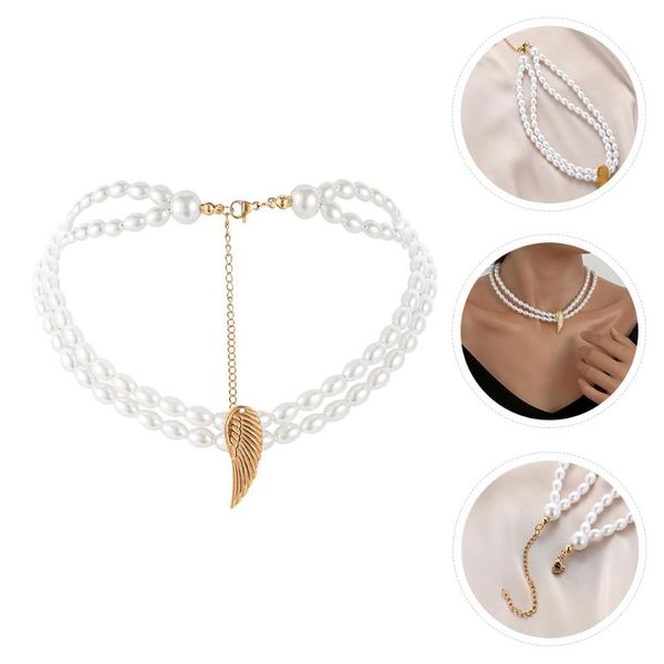 pendant necklaces fashion clavicle chain two-layer pearls necklace jewelry gift for girls, Silver
pendant necklaces fashion clavicle chain two-layer pearls necklace jewelry gift for girls, Silver