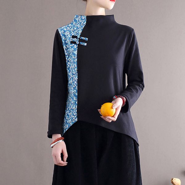 johnature women turtleneck patchwork print floral t-shirts thick vintage clothes autumn irregular female black t-shirts 210521, White
johnature women turtleneck patchwork print floral t-shirts thick vintage clothes autumn irregular female black t-shirts 210521, White