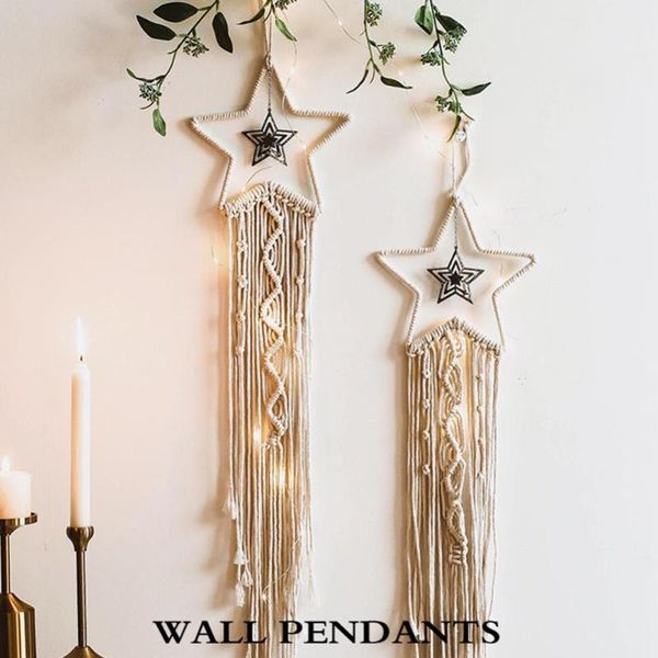tapestries boho star macrame tapestry hand-woven cotton rope art bohemian dreamcatcher pendant aesthetic living room decoration
tapestries boho star macrame tapestry hand-woven cotton rope art bohemian dreamcatcher pendant aesthetic living room decoration
