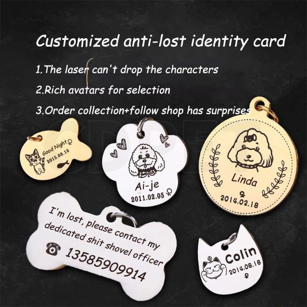 dog tag,id card anti-lost personalized collars pet id tag engraved name phone number birthday for cat puppy pendant keyring bone
dog tag,id card anti-lost personalized collars pet id tag engraved name phone number birthday for cat puppy pendant keyring bone