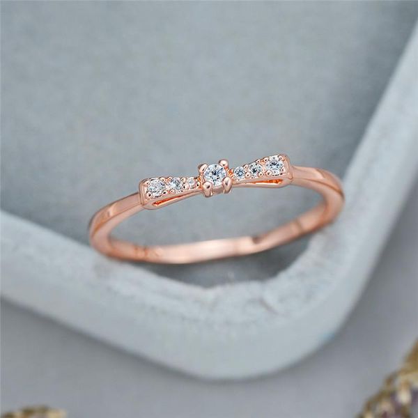 wedding rings cute female small bowknot ring fashion rose gold color zircon engagement elegant promise for women, Slivery;golden
wedding rings cute female small bowknot ring fashion rose gold color zircon engagement elegant promise for women, Slivery;golden