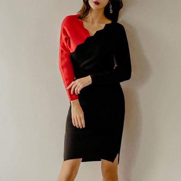 casual dresses korean women knitted dress autumn winter stitching hit color cross v-neck long batwing sleeve wrap elegant sweater, Black;gray
casual dresses korean women knitted dress autumn winter stitching hit color cross v-neck long batwing sleeve wrap elegant sweater, Black;gray