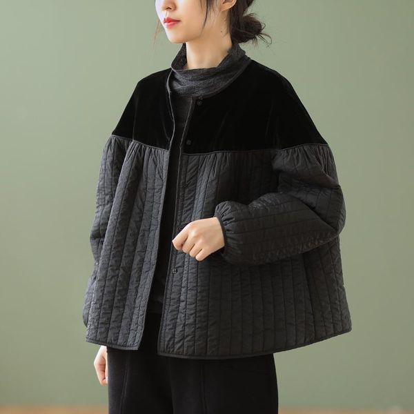 women's jackets women spring o-neck long sleeve coats casual clothes patchwork black 2021 button loose korean style b5tj, Black;brown
women's jackets women spring o-neck long sleeve coats casual clothes patchwork black 2021 button loose korean style b5tj, Black;brown