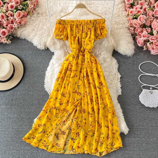 summer bohemian women floral dress slash neck short puff sleeve high waist big swing vestidos beach party robe 2021 new y0603, Black;gray
summer bohemian women floral dress slash neck short puff sleeve high waist big swing vestidos beach party robe 2021 new y0603, Black;gray