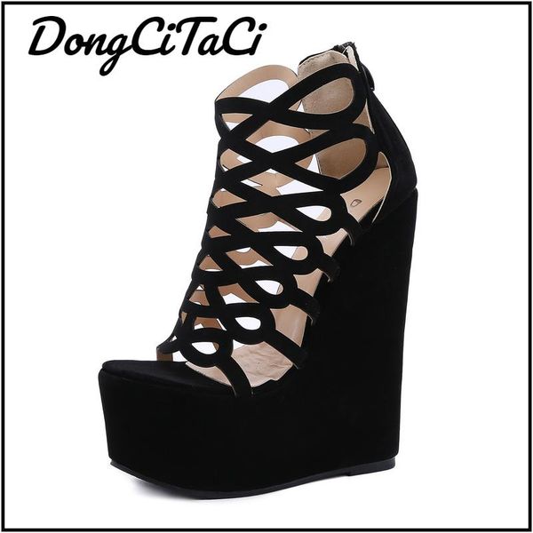 dress shoes dongcitaci summer fashion hollow out women sandals peep toe roman gladiator wedges platform high heels ladies, Black
dress shoes dongcitaci summer fashion hollow out women sandals peep toe roman gladiator wedges platform high heels ladies, Black