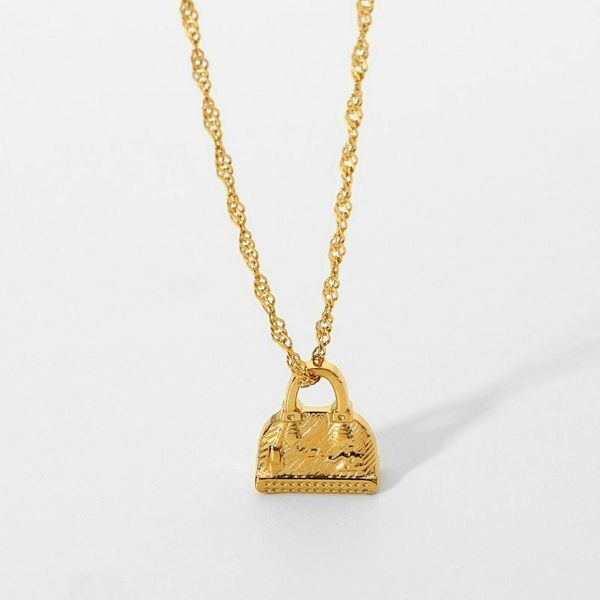 pendant necklaces creative bag design necklace for women 18k gold plated stainless steel chokers jewelry accessories, Silver
pendant necklaces creative bag design necklace for women 18k gold plated stainless steel chokers jewelry accessories, Silver
