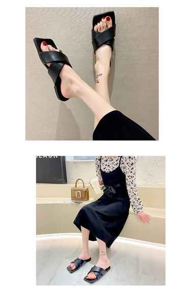 women slippers 2021 summer fashion design cross band open toe flats vintage casual slides outdoor beach female flip flops gfh4353d, Black
women slippers 2021 summer fashion design cross band open toe flats vintage casual slides outdoor beach female flip flops gfh4353d, Black