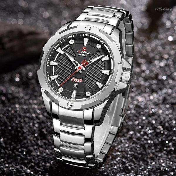wristwatches men watches naviforce analog watch stainless steel waterproof quartz wristwatch date relogio masculino, Slivery;brown
wristwatches men watches naviforce analog watch stainless steel waterproof quartz wristwatch date relogio masculino, Slivery;brown