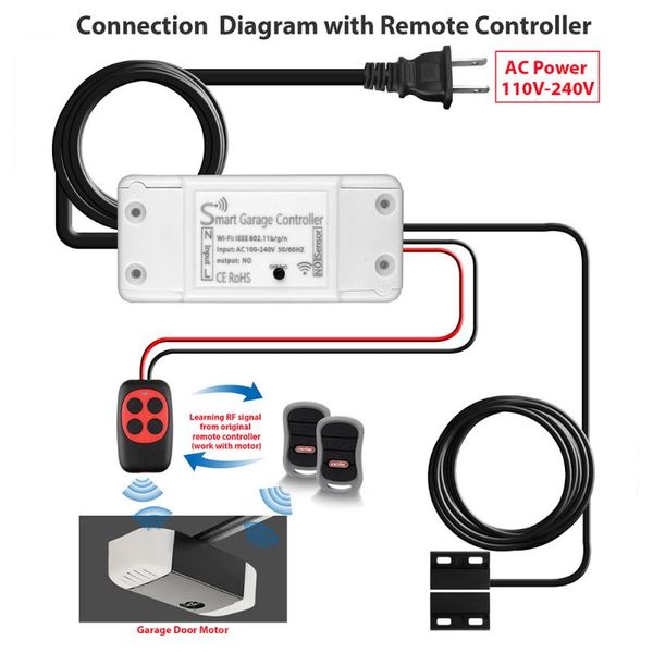 smart home control tuya wifi garage door controller opener open close wireless remote monitor compatible with alexa/google us plug
smart home control tuya wifi garage door controller opener open close wireless remote monitor compatible with alexa/google us plug