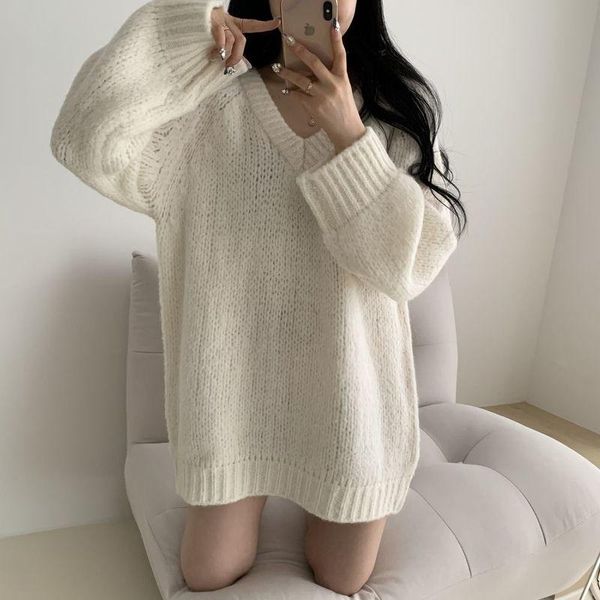 women's sweaters real s autumn and winter loose outer wear pullover lazy., White;black
women's sweaters real s autumn and winter loose outer wear pullover lazy., White;black